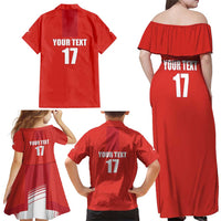 Custom Switzerland Ice Hockey Family Matching Off Shoulder Maxi Dress and Hawaiian Shirt La Nati Go Champions