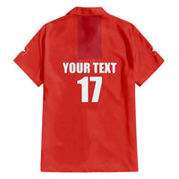 Custom Switzerland Ice Hockey Family Matching Short Sleeve Bodycon Dress and Hawaiian Shirt La Nati Go Champions