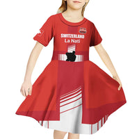 Custom Switzerland Ice Hockey Kid Short Sleeve Dress La Nati Go Champions