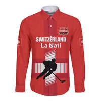 Custom Switzerland Ice Hockey Long Sleeve Button Shirt La Nati Go Champions