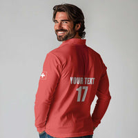 Custom Switzerland Ice Hockey Long Sleeve Polo Shirt La Nati Go Champions