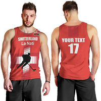 Custom Switzerland Ice Hockey Men Tank Top La Nati Go Champions