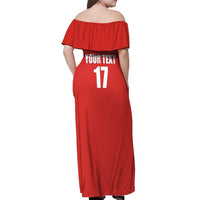 Custom Switzerland Ice Hockey Off Shoulder Maxi Dress La Nati Go Champions