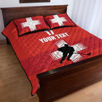 Custom Switzerland Ice Hockey Quilt Bed Set La Nati Go Champions
