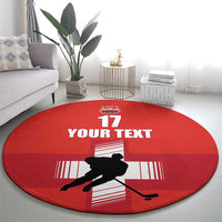 Custom Switzerland Ice Hockey Round Carpet La Nati Go Champions