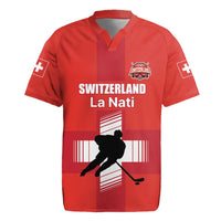 Custom Switzerland Ice Hockey Rugby Jersey La Nati Go Champions