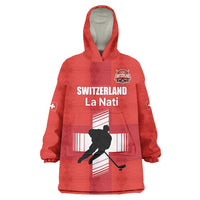Custom Switzerland Ice Hockey Wearable Blanket Hoodie La Nati Go Champions