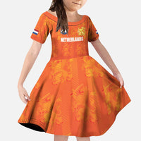 Custom Netherlands Football Family Matching Long Sleeve Bodycon Dress and Hawaiian Shirt Oranje Go Champions