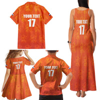 Custom Netherlands Football Family Matching Tank Maxi Dress and Hawaiian Shirt Oranje Go Champions