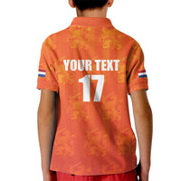 Custom Netherlands Football Kid Polo Shirt Oranje Go Champions