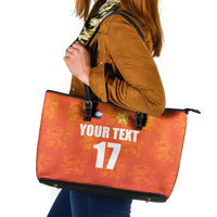 Custom Netherlands Football Leather Tote Bag Oranje Go Champions