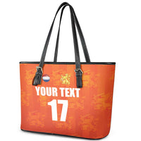 Custom Netherlands Football Leather Tote Bag Oranje Go Champions
