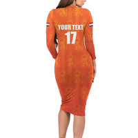 Custom Netherlands Football Long Sleeve Bodycon Dress Oranje Go Champions