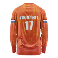 Custom Netherlands Football Long Sleeve Shirt Oranje Go Champions