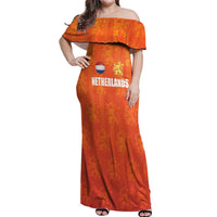Custom Netherlands Football Off Shoulder Maxi Dress Oranje Go Champions