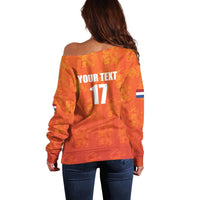 Custom Netherlands Football Off Shoulder Sweater Oranje Go Champions