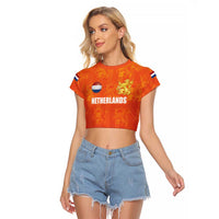 Custom Netherlands Football Raglan Cropped T Shirt Oranje Go Champions