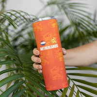 Custom Netherlands Football Skinny Tumbler Oranje Go Champions