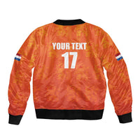 Custom Netherlands Football Sleeve Zip Bomber Jacket Oranje Go Champions