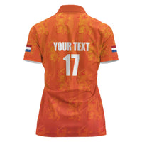Custom Netherlands Football Women Polo Shirt Oranje Go Champions