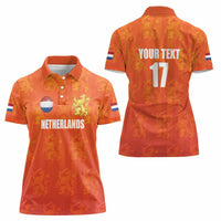 Custom Netherlands Football Women Polo Shirt Oranje Go Champions
