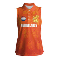 Custom Netherlands Football Women Sleeveless Polo Shirt Oranje Go Champions