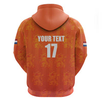 Custom Netherlands Football Zip Hoodie Oranje Go Champions