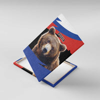 Russia Brown Bear and Chamomile Flower Canvas Wall Art LT17 - Wonder Print Shop