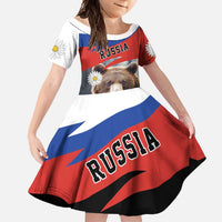 Russia Brown Bear and Chamomile Flower Family Matching Summer Maxi Dress and Hawaiian Shirt LT17 - Wonder Print Shop