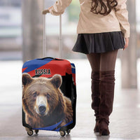 Russia Brown Bear and Chamomile Flower Luggage Cover LT17 - Wonder Print Shop