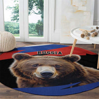 Russia Brown Bear and Chamomile Flower Round Carpet LT17 - Wonder Print Shop