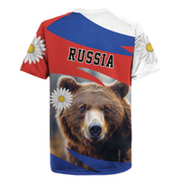 Russia Brown Bear and Chamomile Flower Rugby Jersey LT17 - Wonder Print Shop