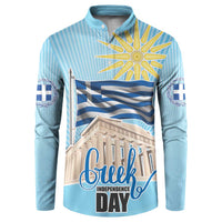 Greece Independence Day Button Sweatshirt 25th March Vergina Sun