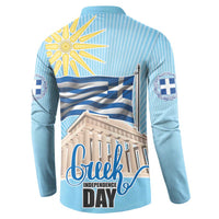 Greece Independence Day Button Sweatshirt 25th March Vergina Sun