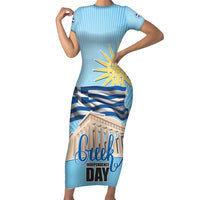 Greece Independence Day Family Matching Short Sleeve Bodycon Dress and Hawaiian Shirt 25th March Vergina Sun