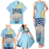 Greece Independence Day Family Matching Tank Maxi Dress and Hawaiian Shirt 25th March Vergina Sun