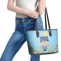 Greece Independence Day Leather Tote Bag 25th March Vergina Sun