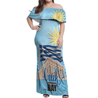 Greece Independence Day Off Shoulder Maxi Dress 25th March Vergina Sun