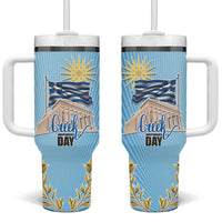 Greece Independence Day Tumbler With Handle 25th March Vergina Sun