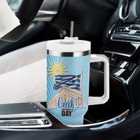 Greece Independence Day Tumbler With Handle 25th March Vergina Sun