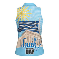 Greece Independence Day Women Sleeveless Polo Shirt 25th March Vergina Sun