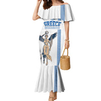 Custom Greece Football Champions Family Matching Mermaid Dress and Hawaiian Shirt Nike Goddess of Victory