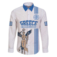 Custom Greece Football Champions Family Matching Off The Shoulder Long Sleeve Dress and Hawaiian Shirt Nike Goddess of Victory