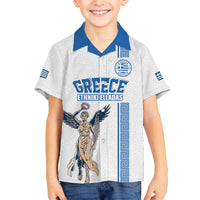 Custom Greece Football Champions Family Matching Off The Shoulder Long Sleeve Dress and Hawaiian Shirt Nike Goddess of Victory