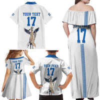Custom Greece Football Champions Family Matching Off Shoulder Maxi Dress and Hawaiian Shirt Nike Goddess of Victory