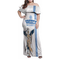 Custom Greece Football Champions Family Matching Off Shoulder Maxi Dress and Hawaiian Shirt Nike Goddess of Victory