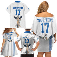 Custom Greece Football Champions Family Matching Off Shoulder Short Dress and Hawaiian Shirt Nike Goddess of Victory