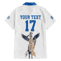 Custom Greece Football Champions Family Matching Short Sleeve Bodycon Dress and Hawaiian Shirt Nike Goddess of Victory
