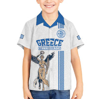 Custom Greece Football Champions Family Matching Short Sleeve Bodycon Dress and Hawaiian Shirt Nike Goddess of Victory