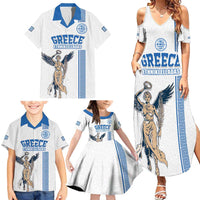 Custom Greece Football Champions Family Matching Summer Maxi Dress and Hawaiian Shirt Nike Goddess of Victory